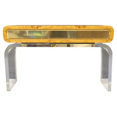 Vladimir Kagan Console in Burlwood and Lucite