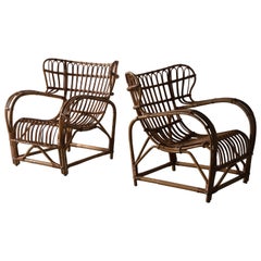 Viggo Boesen, "Attribution" Lounge Chairs, Bamboo, Cane, Denmark, 1940s