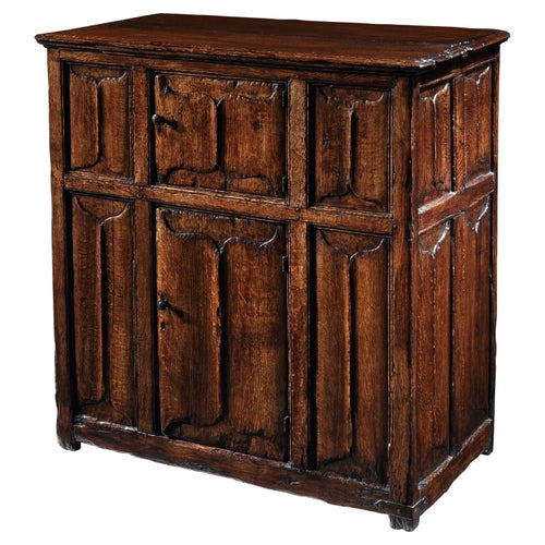Cupboard Linenfold Carving Oak Narrow 17 Century