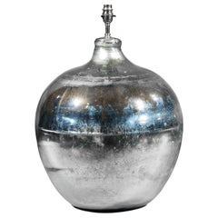 Lamp Table Carboy Demijohn Silvered Mirror Glass