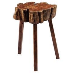 Table Cricket Tree Top Thick Clover English Oak Folk Vernacular Naive