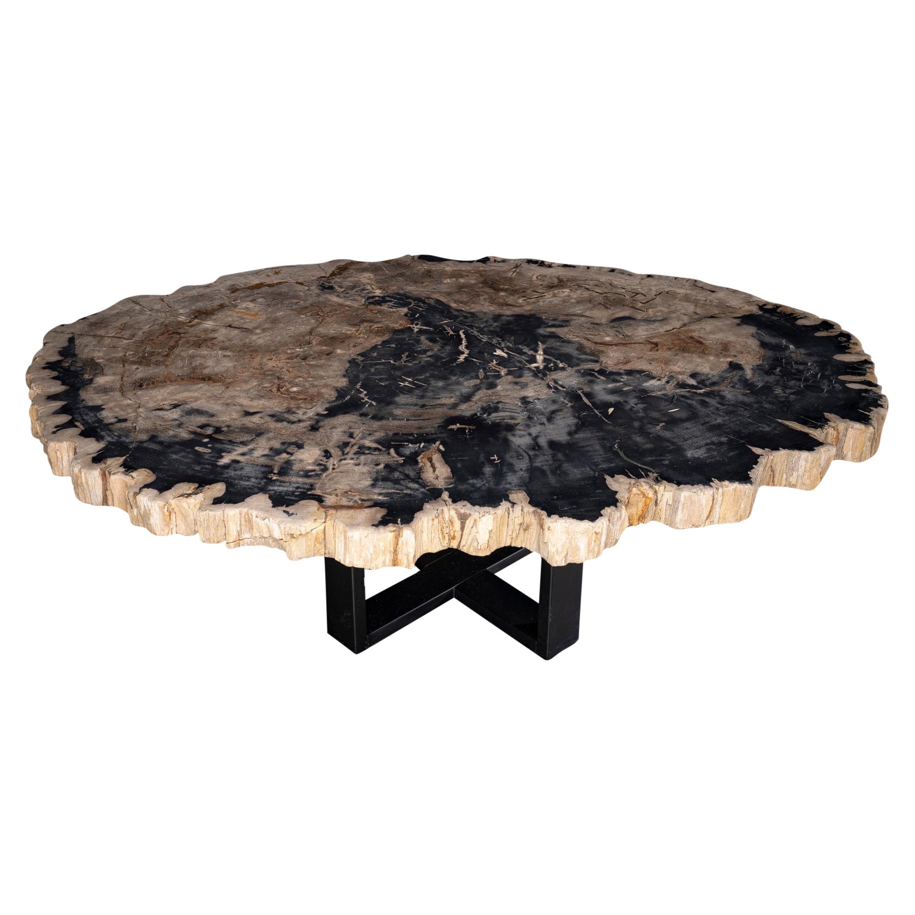 A Petrified Palm Wood and Bronze Occasional Table. at 1stDibs