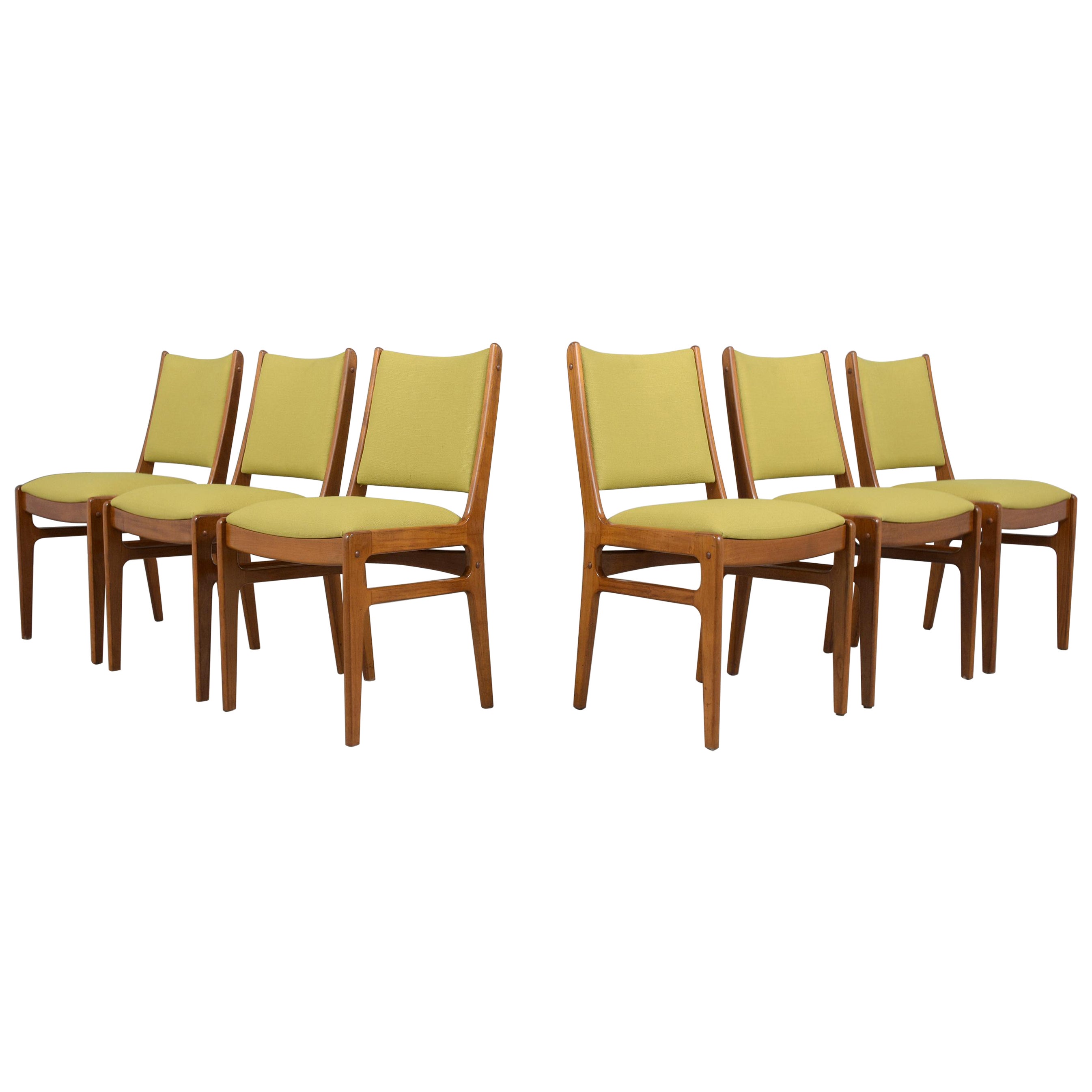 Set of Six Mid Century Danish Teak Dining Chairs