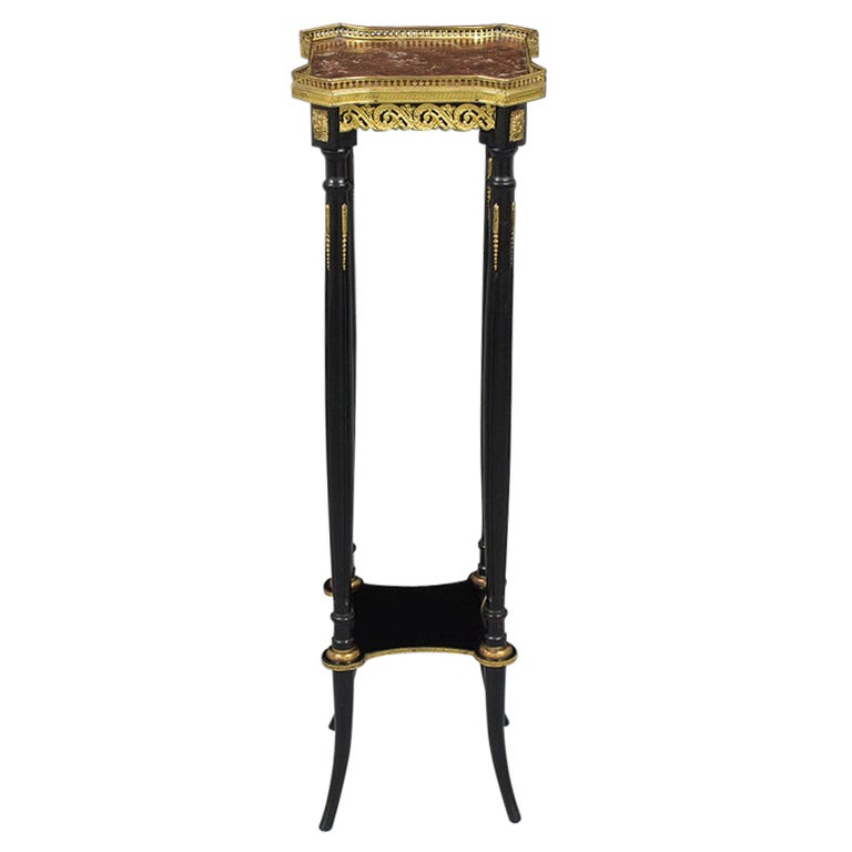 Antique Empire Pedestal Marble Table For Sale at 1stDibs
