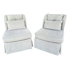 Retro Pair of Henredon Upholstery Collection Swivel Chairs