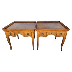Pair of French Country Solid Wood Side End Tables by Baker Milling Road