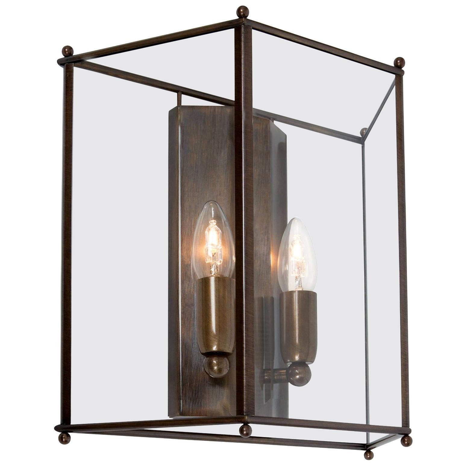 Konsthantverk Glimminge Oxidized Brass Large Wall Lamp For Sale at 1stDibs