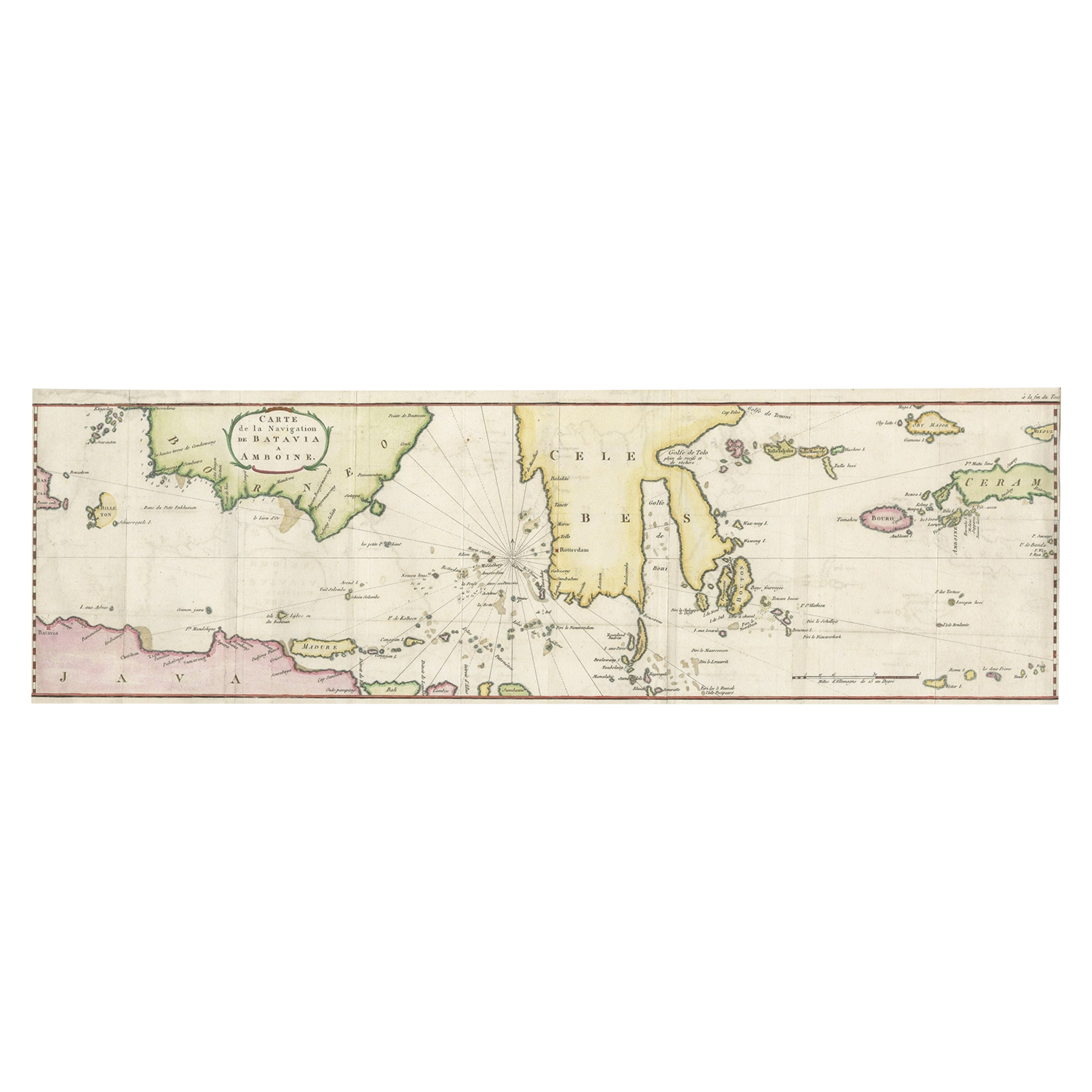 Rare Chart of Indonesia Including Borneo, Java, Celebes, Ceram and More, 1779 For Sale