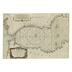 Grande mappa decorativa antica del Mediterraneo, 1770 ca.