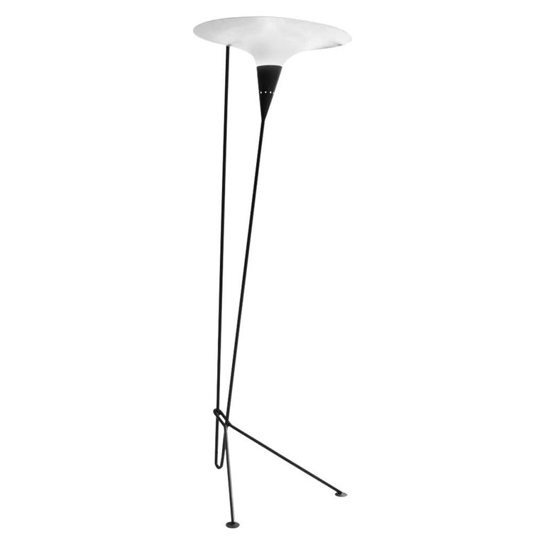 Michel Buffet MidCentury Modern Black B211 Floor Lamp For Sale at 1stDibs