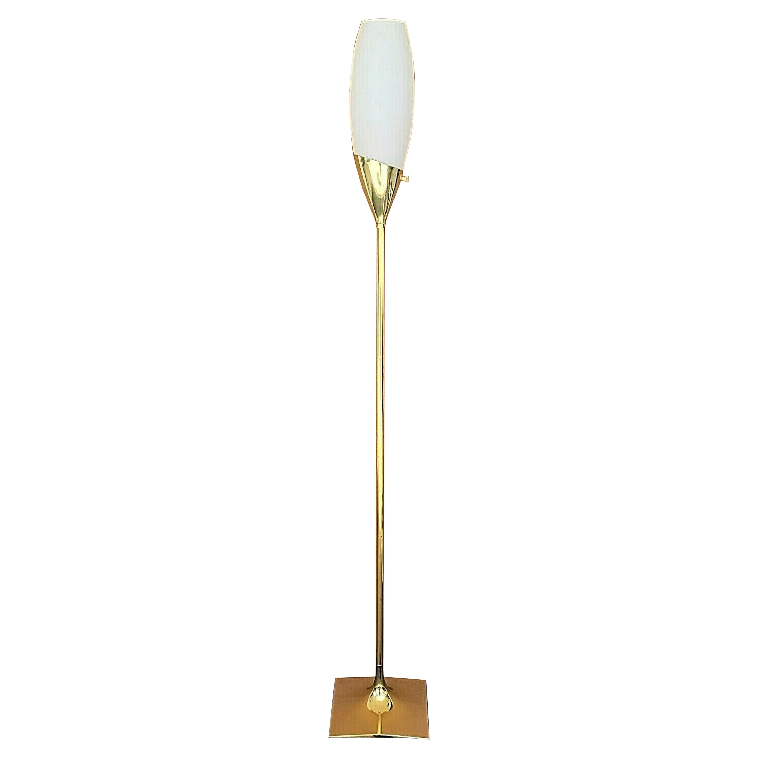 Tulip Glass Floor Lamp by Gerald Thurst for Laurel For Sale