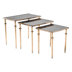 1960s French Brass Nesting Tables