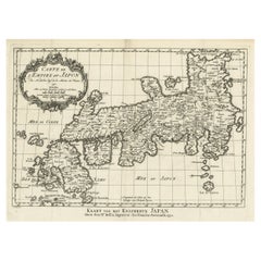 Carte ancienne originale de l'Empire du Japon, c. 1752, c. 1752