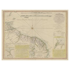 Antique Old Map of the Coast of Guyana and Surinam, South America, 1783