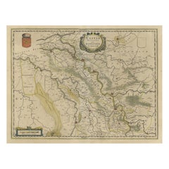 Mapa del Ducado de Clivia y Ravestein, Brabante en los Países Bajos y Alemania, 1635