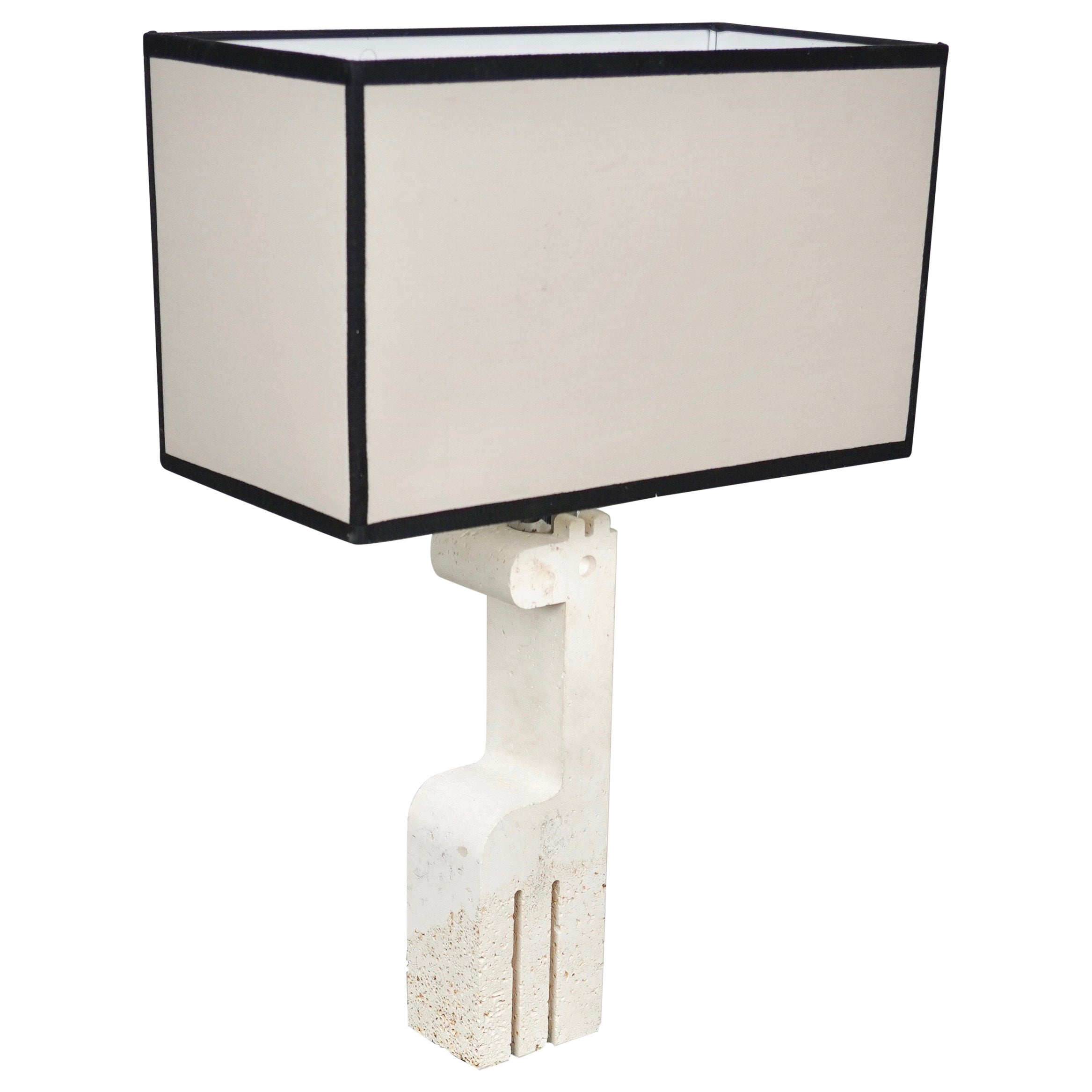 Giraffe Table Lamp in Travertine by Fratelli Mannelli, Italy, 1970s For Sale