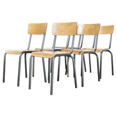 1950's French Mullca Stacking Dining Chair, Aqua Model 511, Set of Six