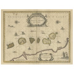 Antique Old Map of the Moluccas, Known as the Famous Spice Islands, Indonesia, ca.1730