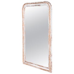 Antique Louis Philippe White Patinated Mirror