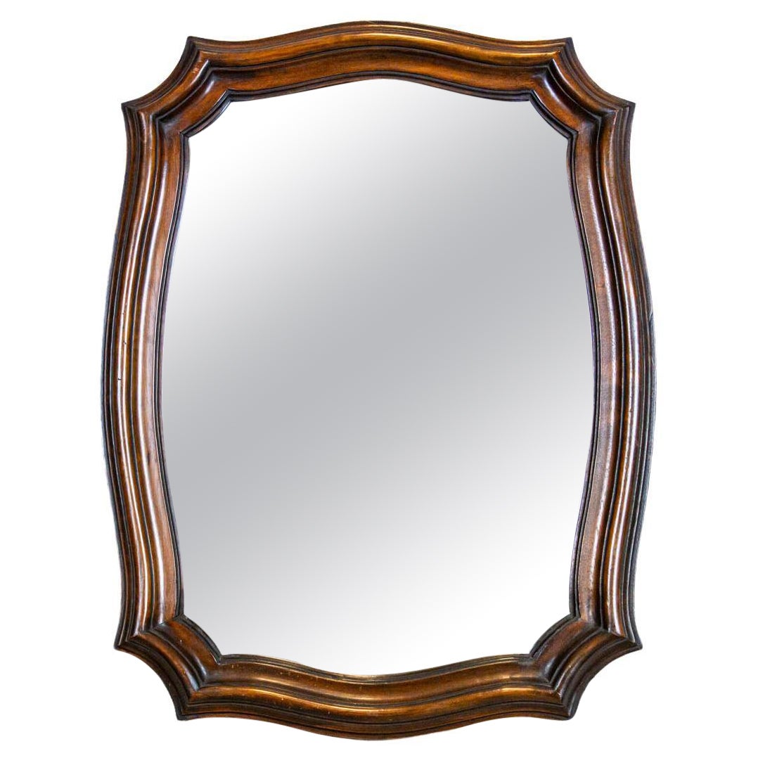 20th-Century Mirror in Oak Frame