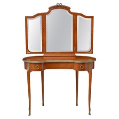 Antique Turn of the Century Satinwood Dressing Table