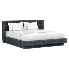 Cliff Young Fully Upholstered Zarra Queen Size Bed with Channeled Headboard