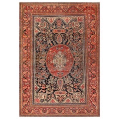 Ancien tapis persan Sarouk Farahan. 8 pieds 4 po. x 12 pieds 5 po.