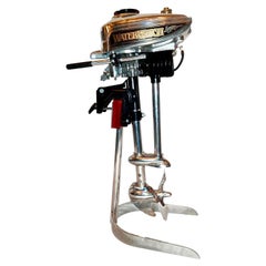 Used American Sears WaterWitch Outboard Motor on Custom-Made Stand Ca. 1930's