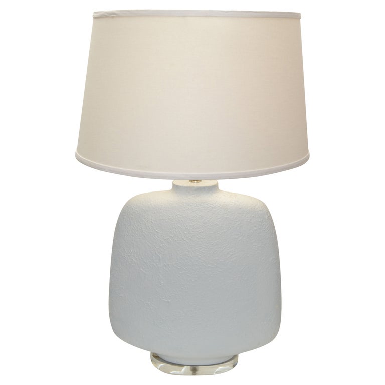 Mid Century Modern Iconic Sculptural, White Plaster Table Lamps