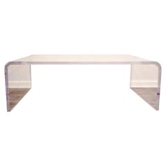 Modern Lucite Waterfall Clear Coffee Table