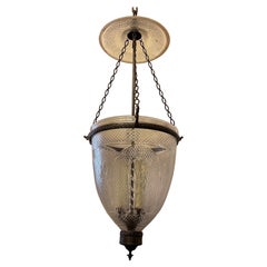 Fine Large Vaughan Lighting Bell Jar Glass Bronze Neoclassical Lantern Fixture