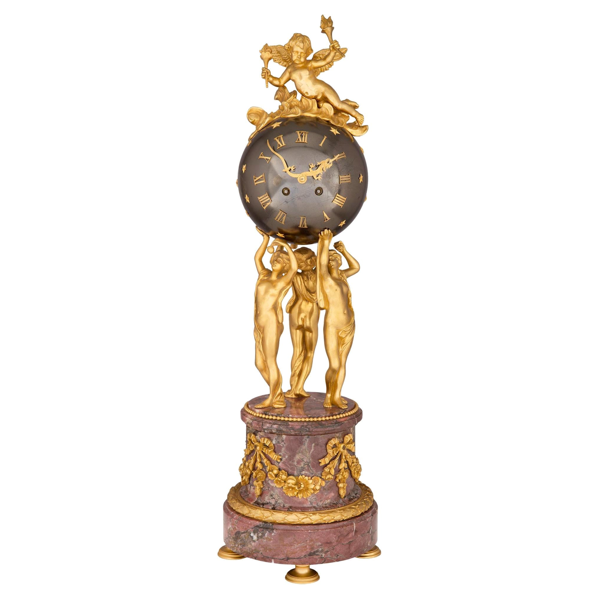 French 19th Century Louis XVI Style Clock, Stamped Vincent, 1855 For Sale