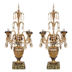 Paire de candélabres italiens de style Louis XVI du 19ème siècle