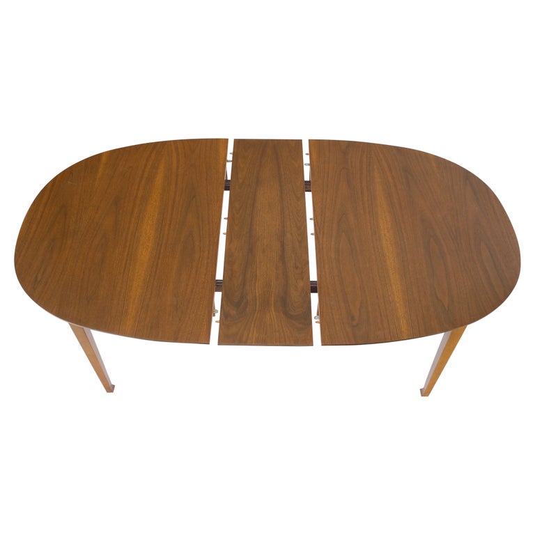 Oval Walnut Square Tapered Legs Mid Century Modern Dining Conference Table Mint For Sale