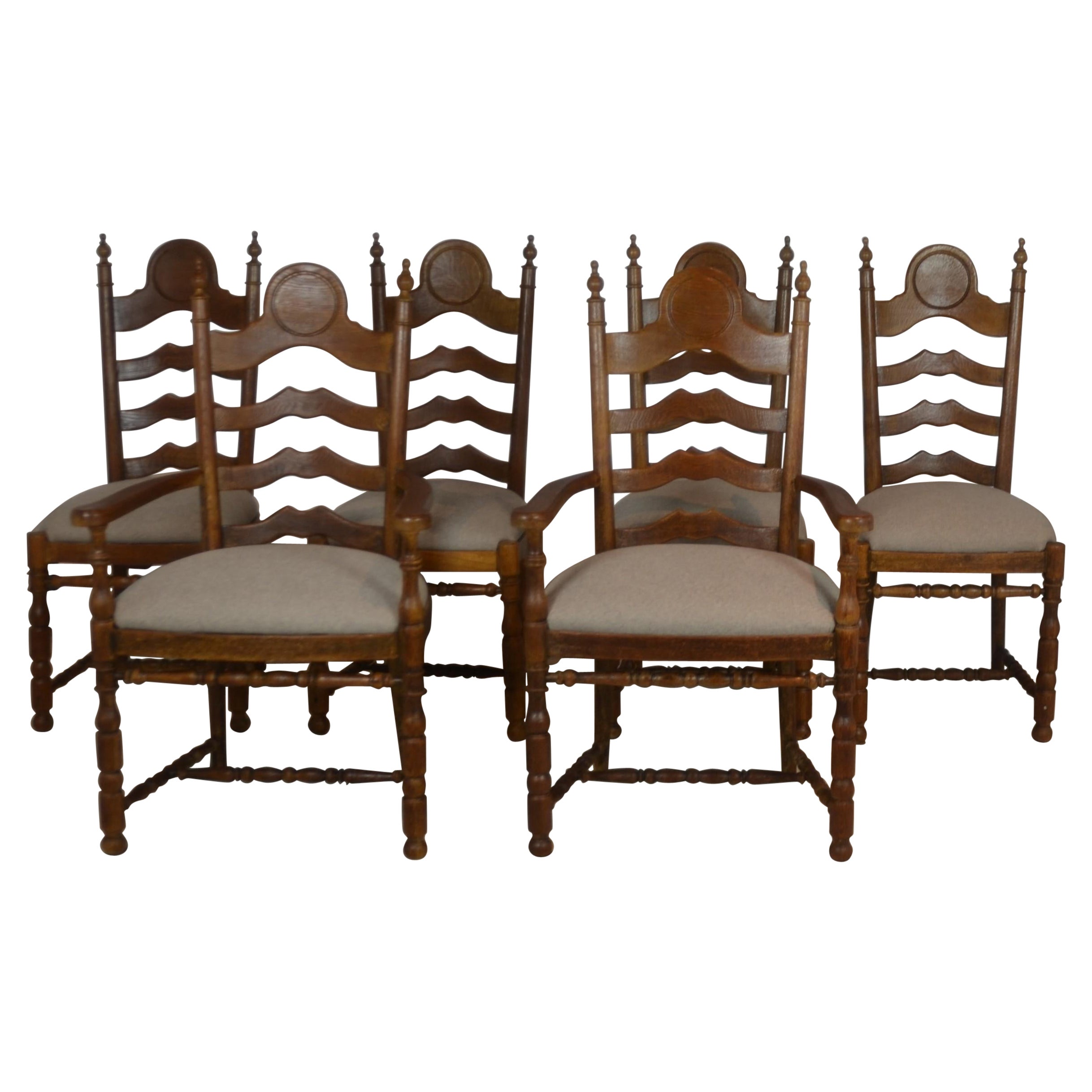 Ladder Back Dining Chairs Set of 6
