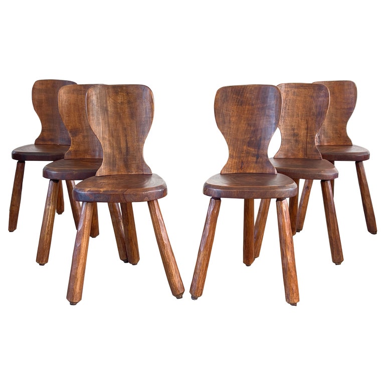 Sculptural Elm Wood Chair For Sale