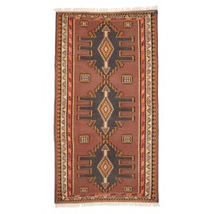 Türkischer Kelim-Galerie-Teppich im Stammesstil im Vintage-Stil