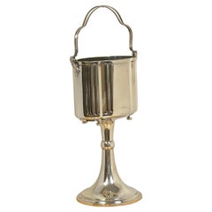 Retro Modern Silver Plated Standing Double Champagne Bucket