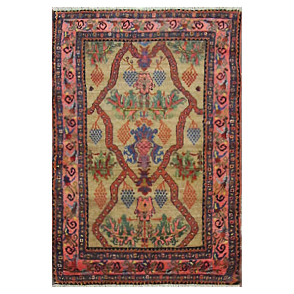 Antique Persian Malayer Rug, Amazing Color