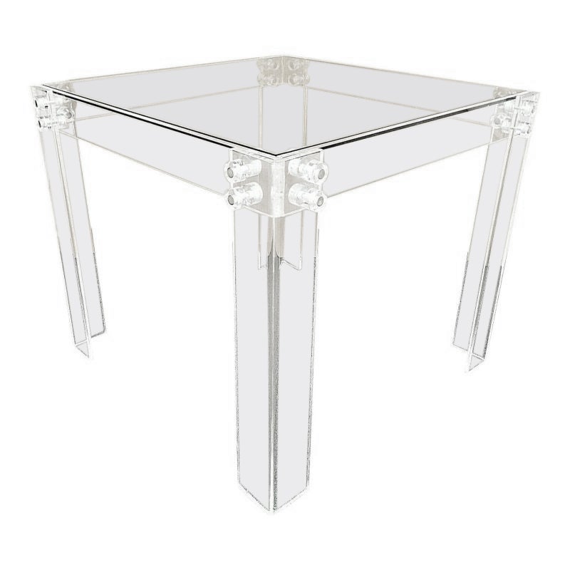 70s Lucite Charles Hollis Jones Style Dining Gaming Table