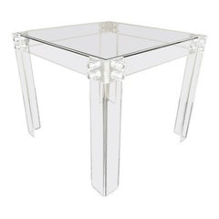 Used Lucite Acrylic Hollis Jones Style Dining Gaming Table
