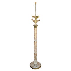 Lead Crystal Floor Lamp Retro Signed Cut Thistle Pattern