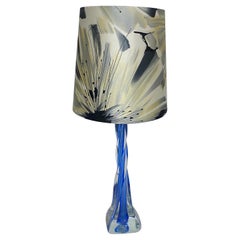 1970s Mid-Century Modern Blue Murano Glass Table Lamp