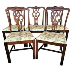 Vintage Chippendale Solid Mahogany Dining Chairs by Statesville