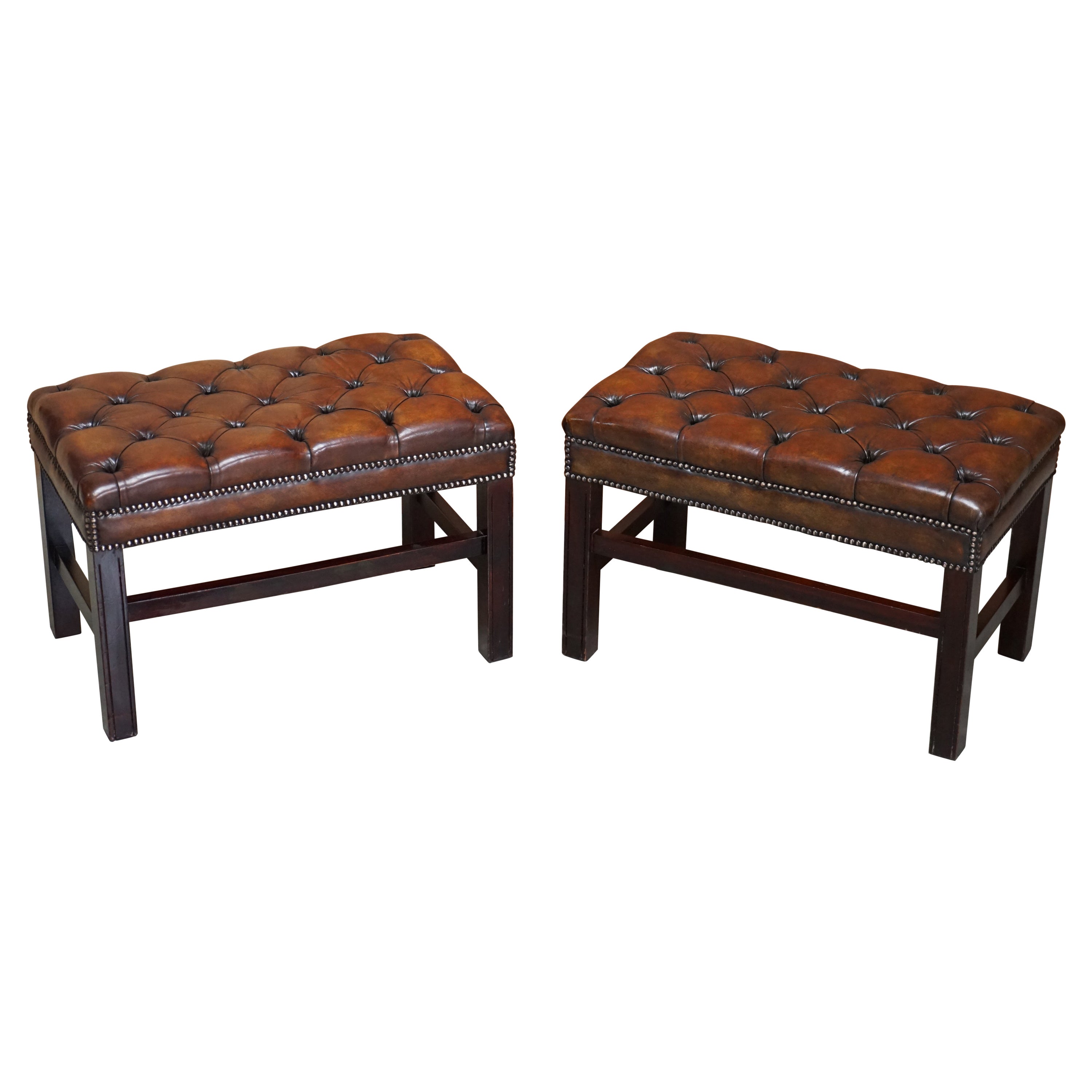 A Fine Pair of Regency Ebony Caned Footstools For Sale at 1stDibs