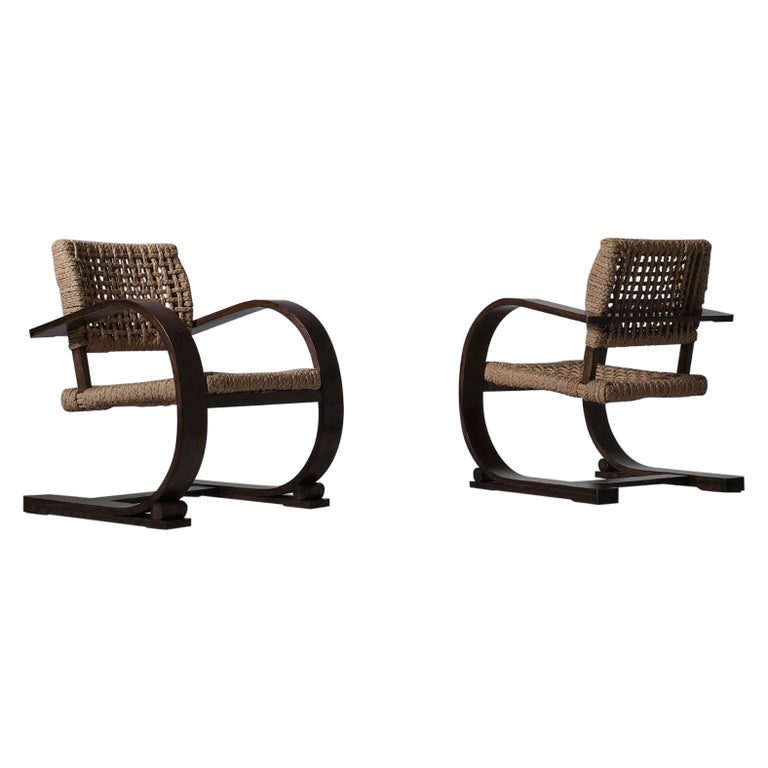 Audoux & Minet for Vibo Vesoul chairs, ca. 1950, offered by Fundamente