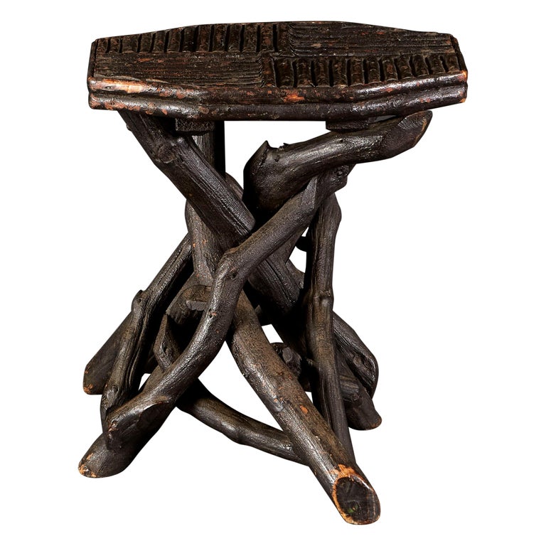 19th Century Rustic Twig Side Table at 1stDibs