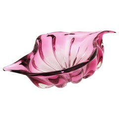 Alfredo Barbini Murano Sommerso Rosa Kunst Glas Centerpiece Dekorative Schale