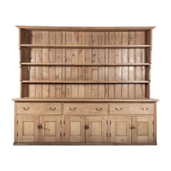 Monumental Georgian English Pine Waterfall Dresser