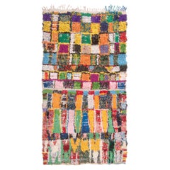 Vintage Mid-Century Moroccan Transitional Multicolor Fabric Rug by Rug & Kilim